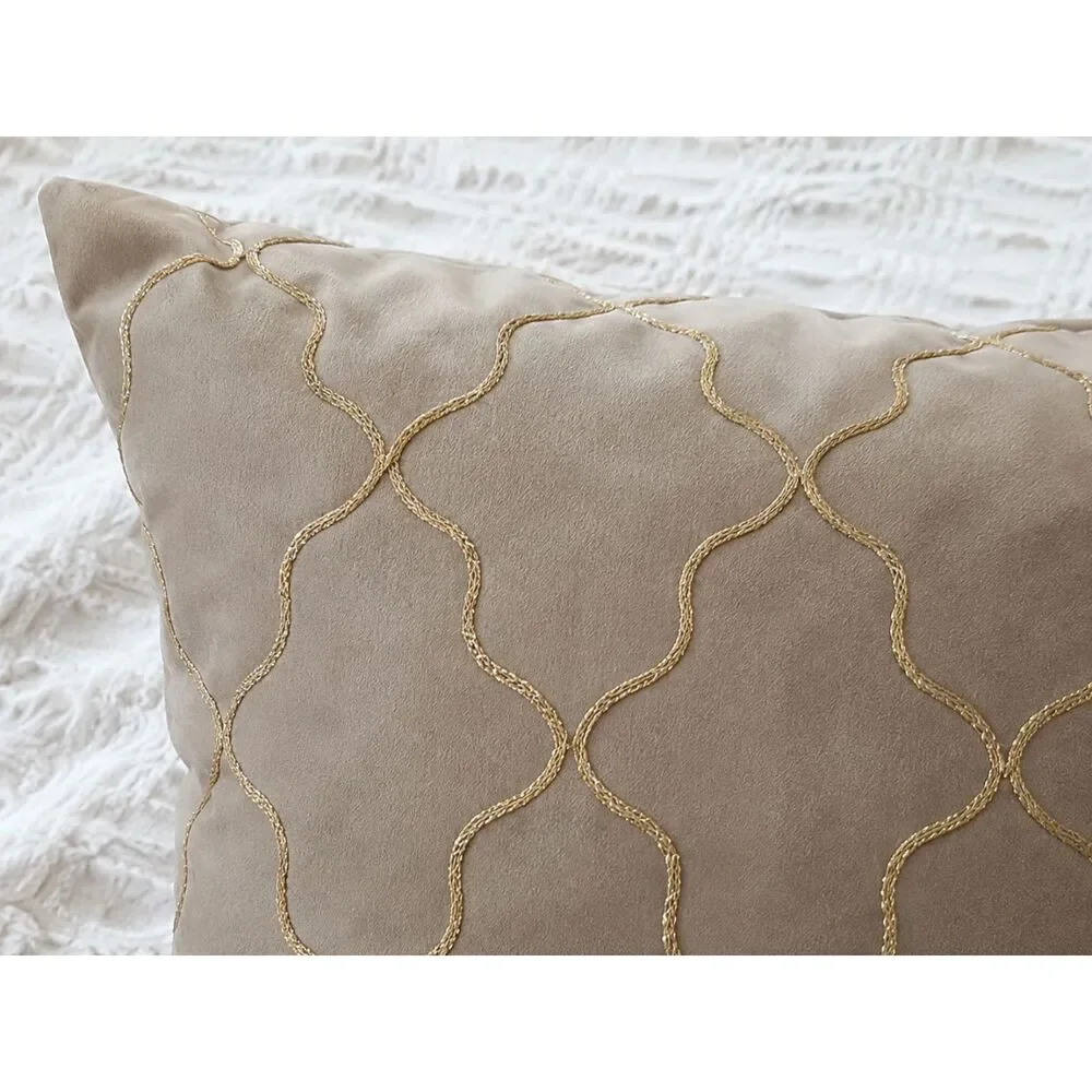 2 Rodeo Home Feather Throw Square Pillows Geometric Brown and Gold Size 20x20